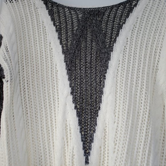 COPY - i Jeans by Buffalo Crocheted Loose Knit Sweater Black Silver metallic si… - Picture 7 of 10